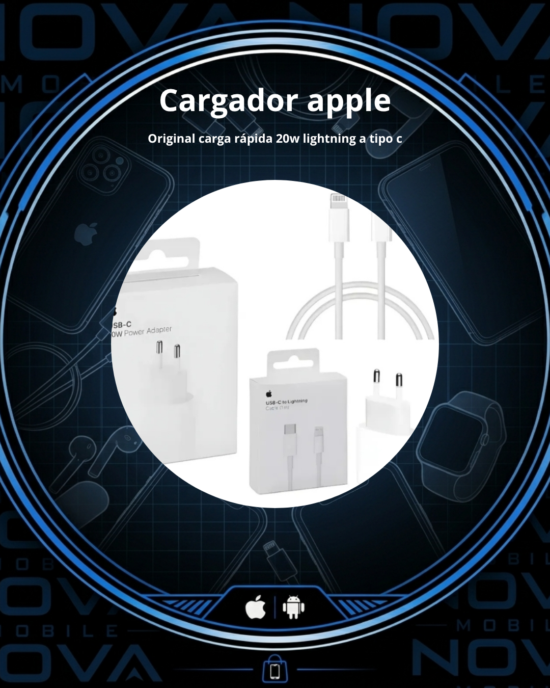 Cargador original apple 20w lightning a tipo c ¡¡OFERTA CYBERDAY!!